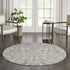 2' X 4' Gray Damask Power Loom Area Rug